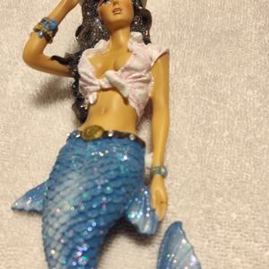 Sparkling Blue Mermaid Figurine